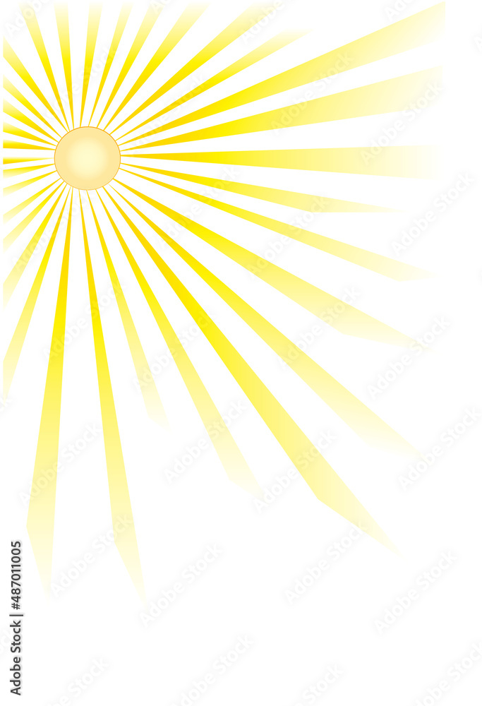 bright yellow sun-rays on white background Stock-Vektorgrafik | Adobe Stock