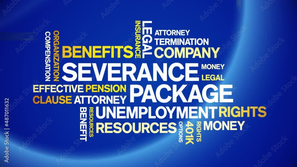 Severance Package Animated tag word cloud;text design animation