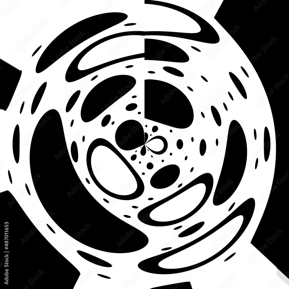 Abstract illustration for design Black and white ovals, spots on a white background. Abstract illustration for design Black and white ovals, spots on a white background.