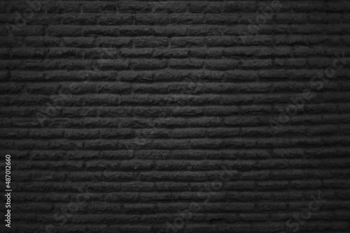 black brick wall, brick background for art design.