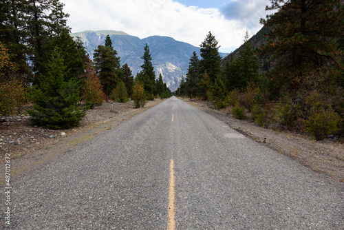 Open road view, Similkameen Valley, British Colombia, Canada.  photo