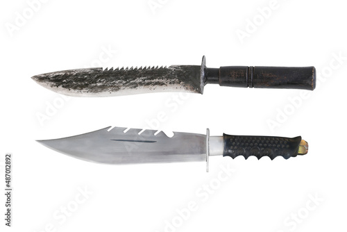 Knife for hiking or Knife for entering the forest isolated on white with clipping path included