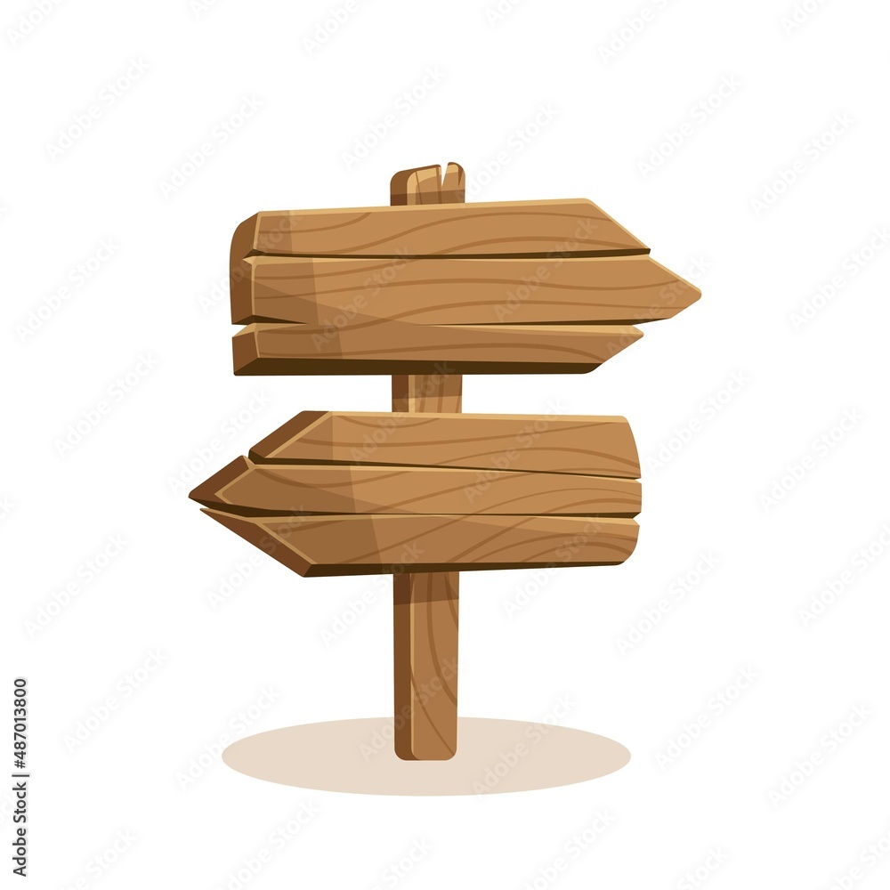Realistic wooden pointer, billboard, signboard, Vector. Blank banner ...