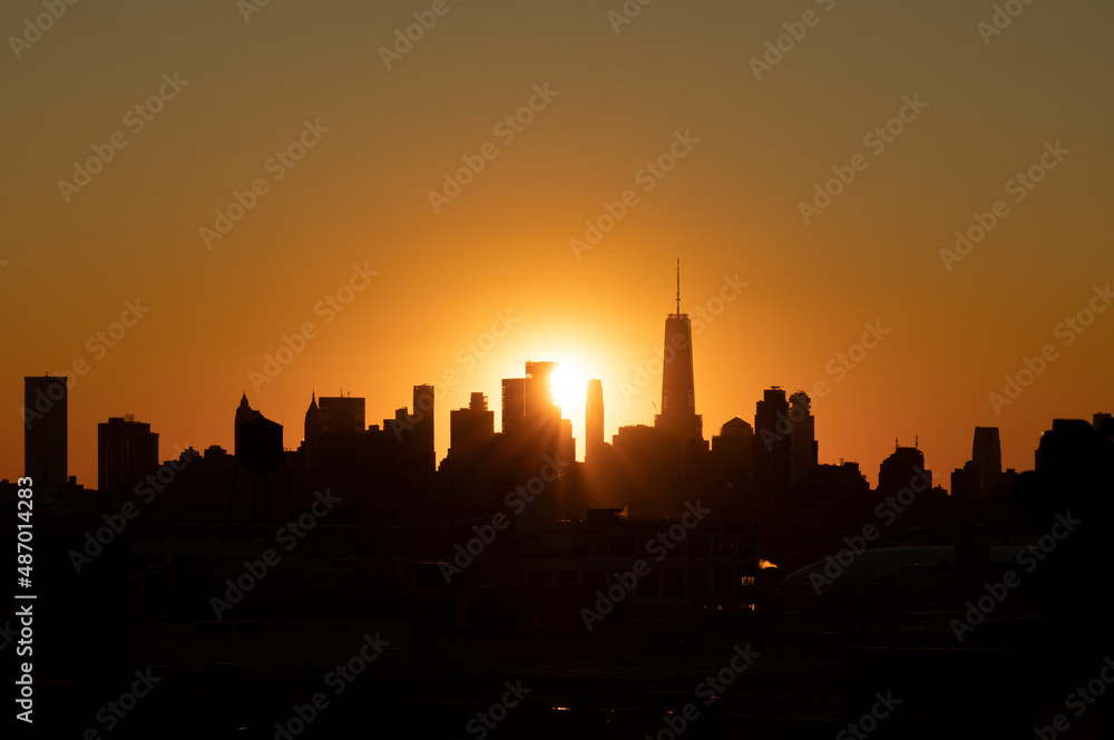 Sunset Skyline New York City