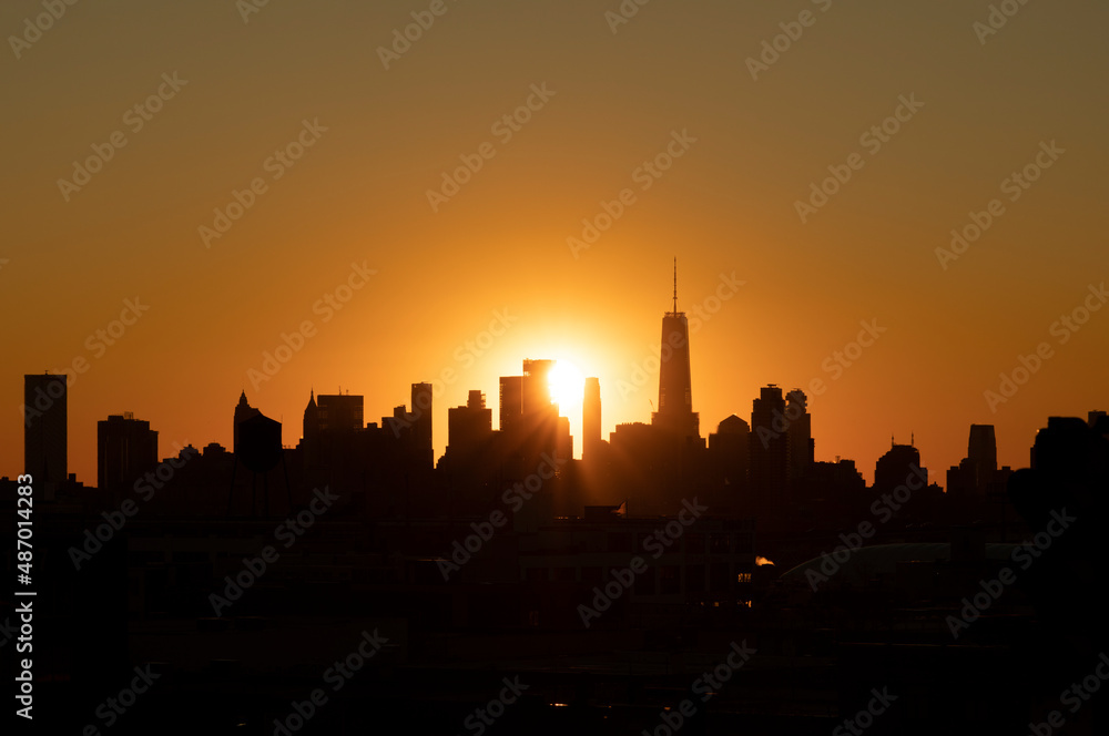 Sunset Skyline New York City Sunset Skyline New York City