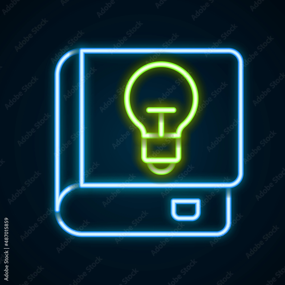 Glowing neon line User manual icon isolated on black background. User guide book. Instruction sign. Read before use. Colorful outline concept. Vector Glowing neon line User manual icon isolated on black background. User guide book. Instruction sign. Read before use. Colorful outline concept. Vector