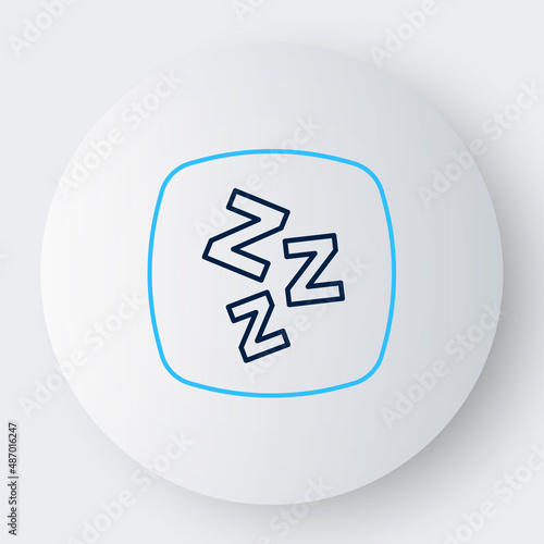 Line Sleepy icon isolated on white background. Sleepy zzz talk bubble. Colorful outline concept. Vector