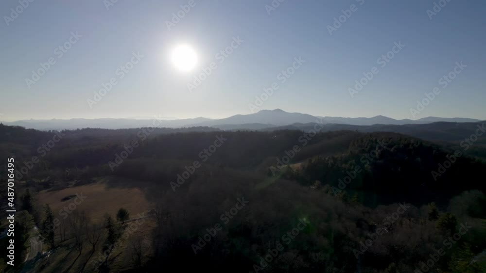 sunset grandfather mountain nc, north carolina aerial sunset grandfather mountain nc, north carolina aerial