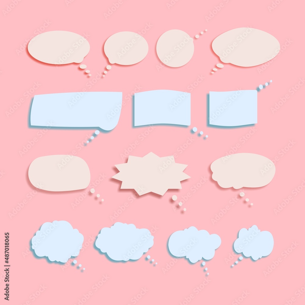 Chat speech bubbles. Artistic collection of hand drawn doodle style comic balloon, cloud and other shapes. Chat speech bubbles. Artistic collection of hand drawn doodle style comic balloon, cloud and other shapes.