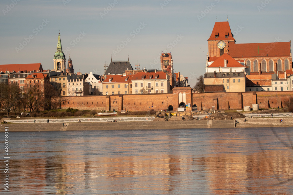 Krajobraz Toruń Wisła,Bulwar - obrazy, fototapety, plakaty 