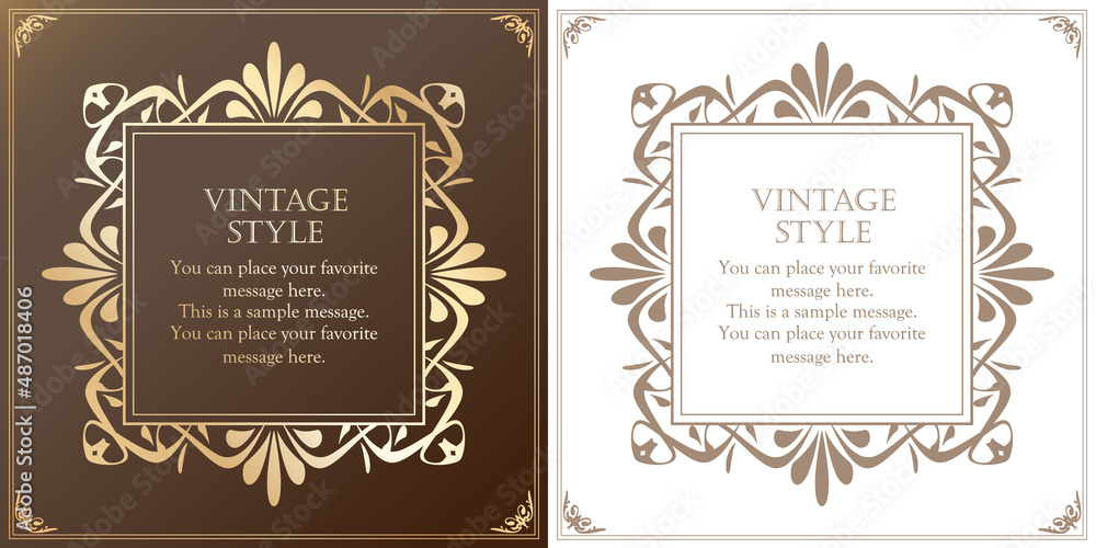 アンティークなイメージのフレームデザイン。装飾に使えるデザイン要素