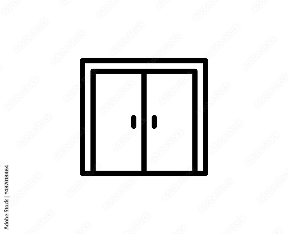 Door icon concept. Single premium editable stroke pictogram perfect for logos, mobile apps, online shops and web sites. Vector symbol isolated on white background. Door icon concept. Single premium editable stroke pictogram perfect for logos, mobile apps, online shops and web sites. Vector symbol isolated on white background.