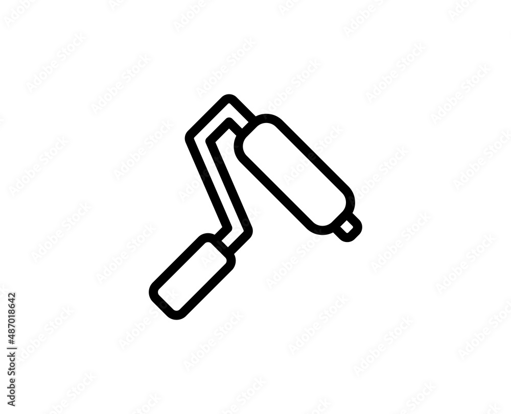 Line roller icon isolated on white background. Outline symbol for website design, mobile application, ui. Paint pictogram. Vector illustration, editorial stroсk. Line roller icon isolated on white background. Outline symbol for website design, mobile application, ui. Paint pictogram. Vector illustration, editorial stroсk.