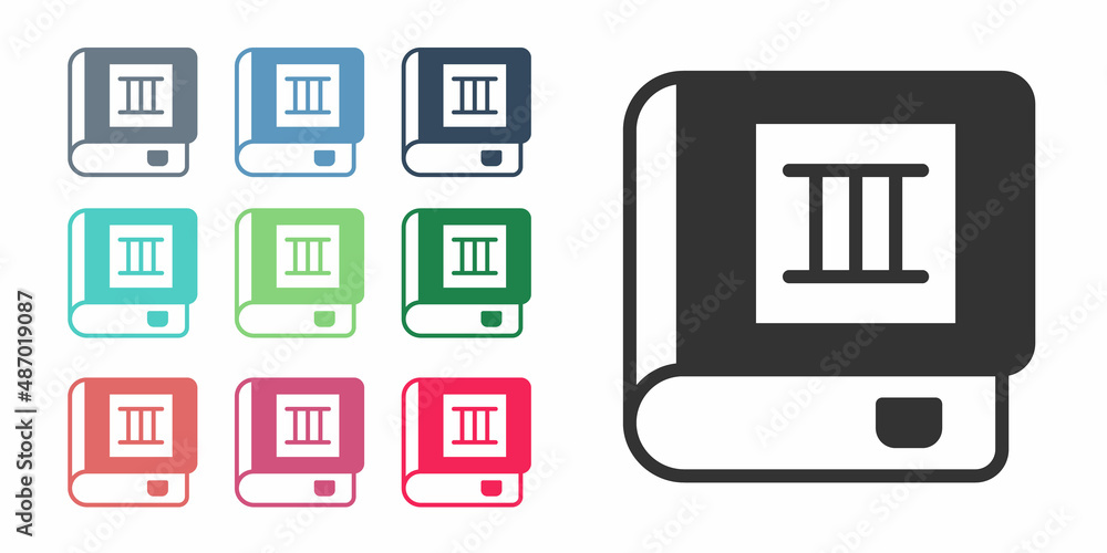 Black Book icon isolated on white background. Third volume. Set icons colorful. Vector Black Book icon isolated on white background. Third volume. Set icons colorful. Vector