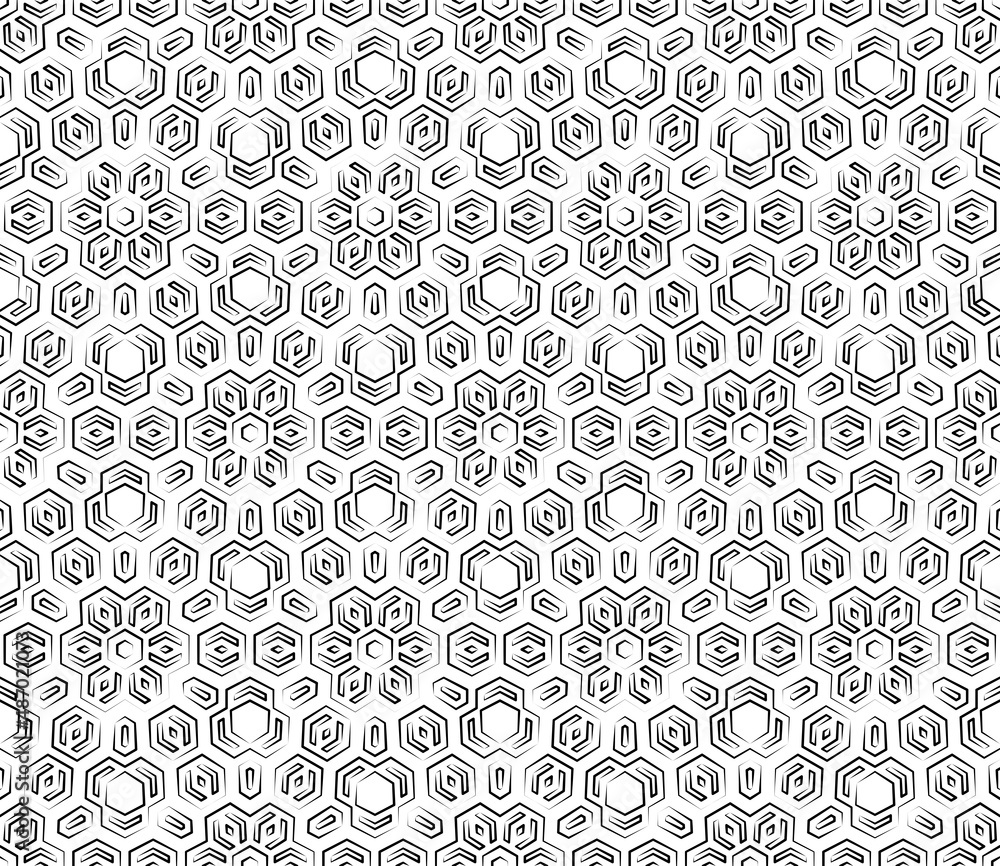 Floral vector ornament. Seamless abstract classic background with flowers. Pattern with black and white repeating floral elements. Ornament for wallpaper and packaging