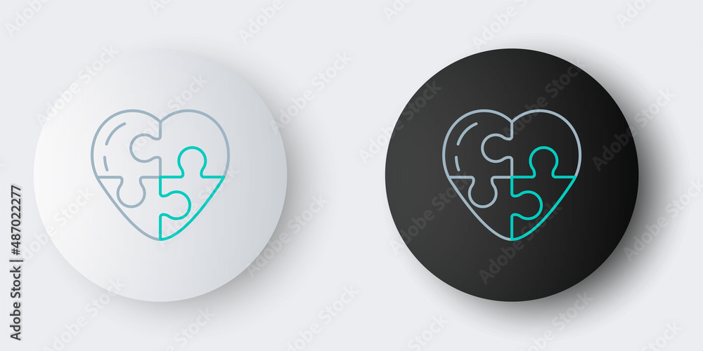 Line Heart icon isolated on grey background. Romantic symbol linked, join, passion and wedding. Valentine day symbol. Colorful outline concept. Vector Line Heart icon isolated on grey background. Romantic symbol linked, join, passion and wedding. Valentine day symbol. Colorful outline concept. Vector