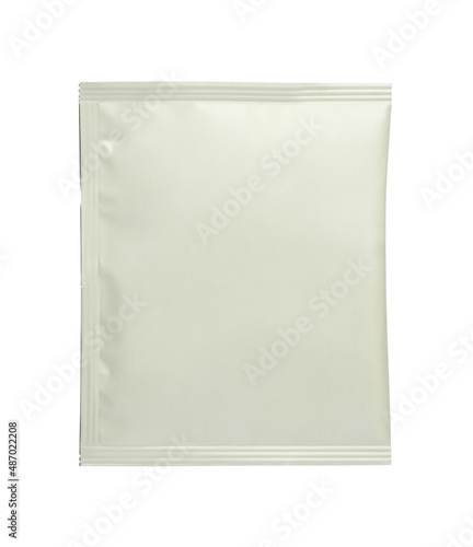 Blank packaging foil sachet isolated