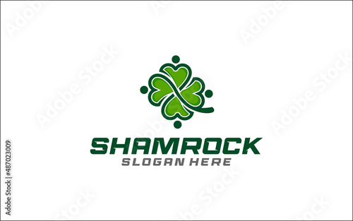 Illustration graphic vector of shamrock four leaf or green clover logo design template