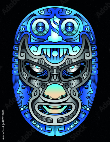 mexican wrestler blue mask