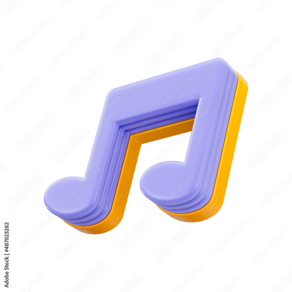 music icon 3d render concept on white background music icon 3d render concept on white background