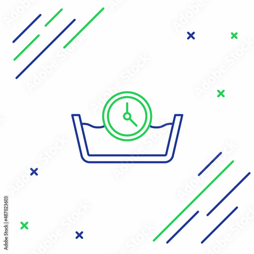 Line Time wash icon isolated on white background. Temperature wash. Colorful outline concept. Vector