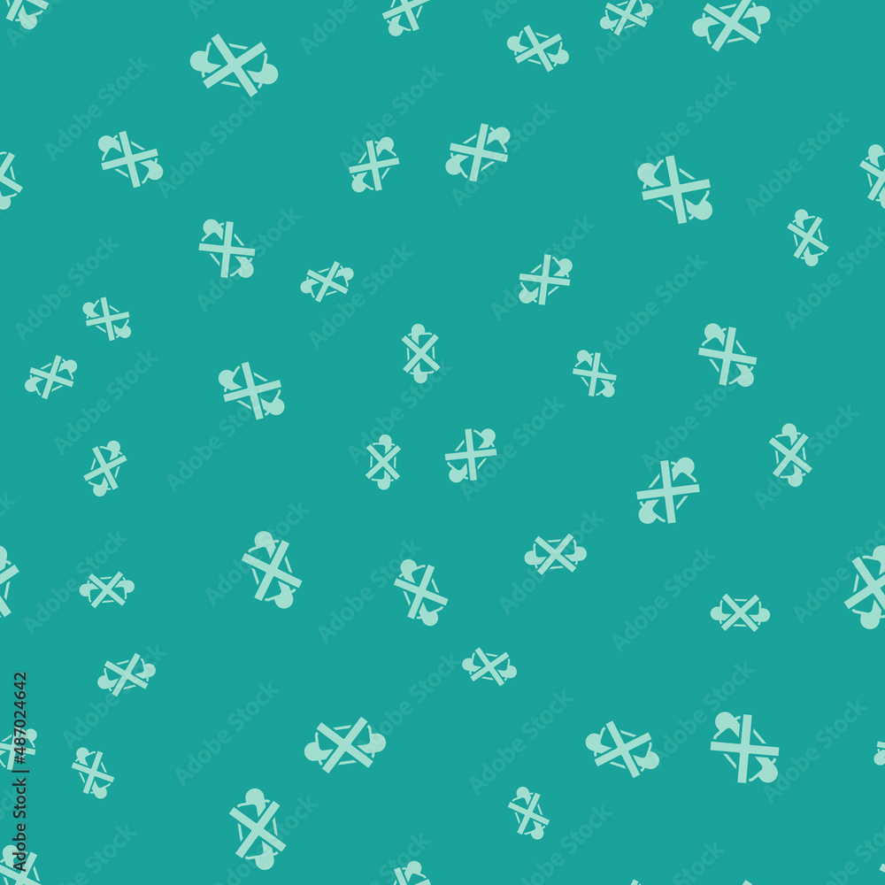 Green No junk food icon isolated seamless pattern on green background. Prohibited hot dog. No Fast food sign. Vector Green No junk food icon isolated seamless pattern on green background. Prohibited hot dog. No Fast food sign. Vector