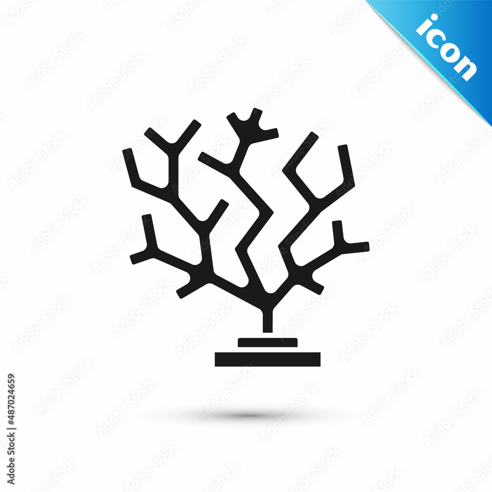 Grey Coral icon isolated on white background. Vector Grey Coral icon isolated on white background. Vector