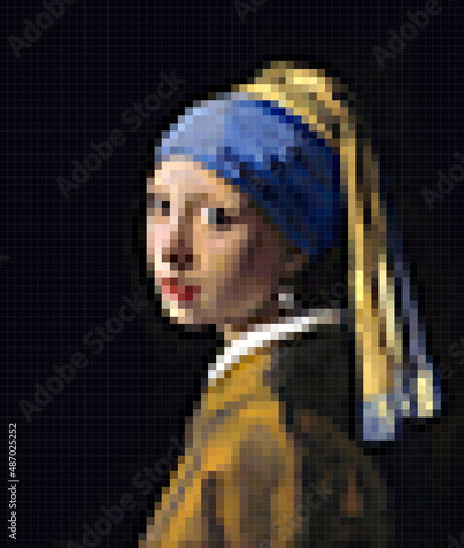 Φωτογραφία Low poly Girl with a pearl earring