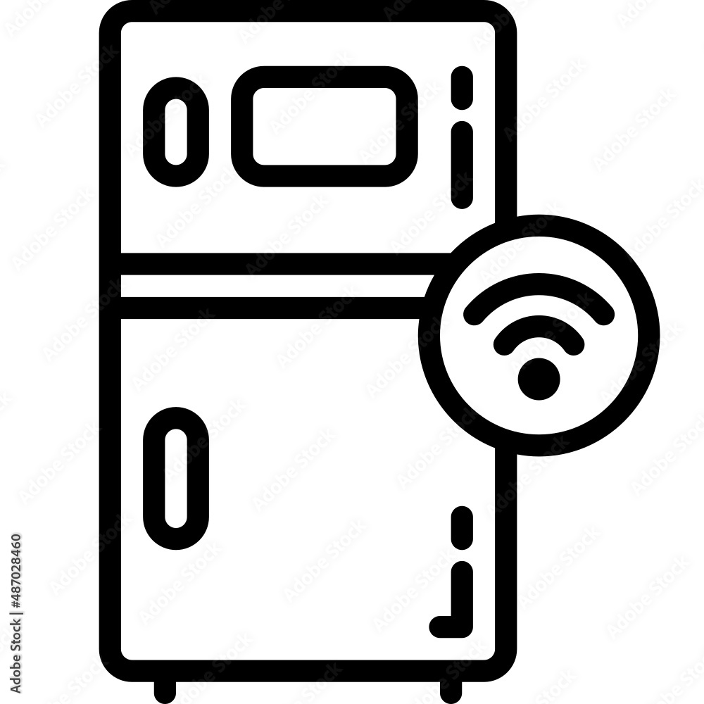 smart fridge line icon smart fridge line icon