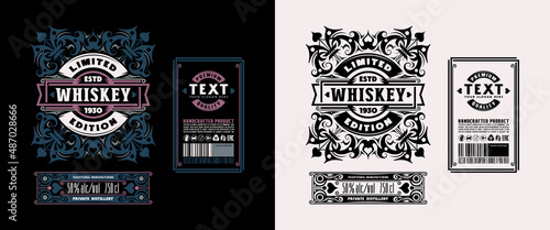 Template decorative label for whiskey