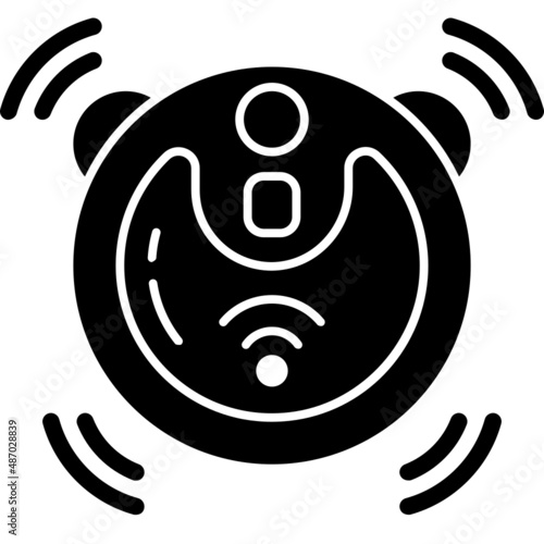 robot vacuum cleaner solid icon