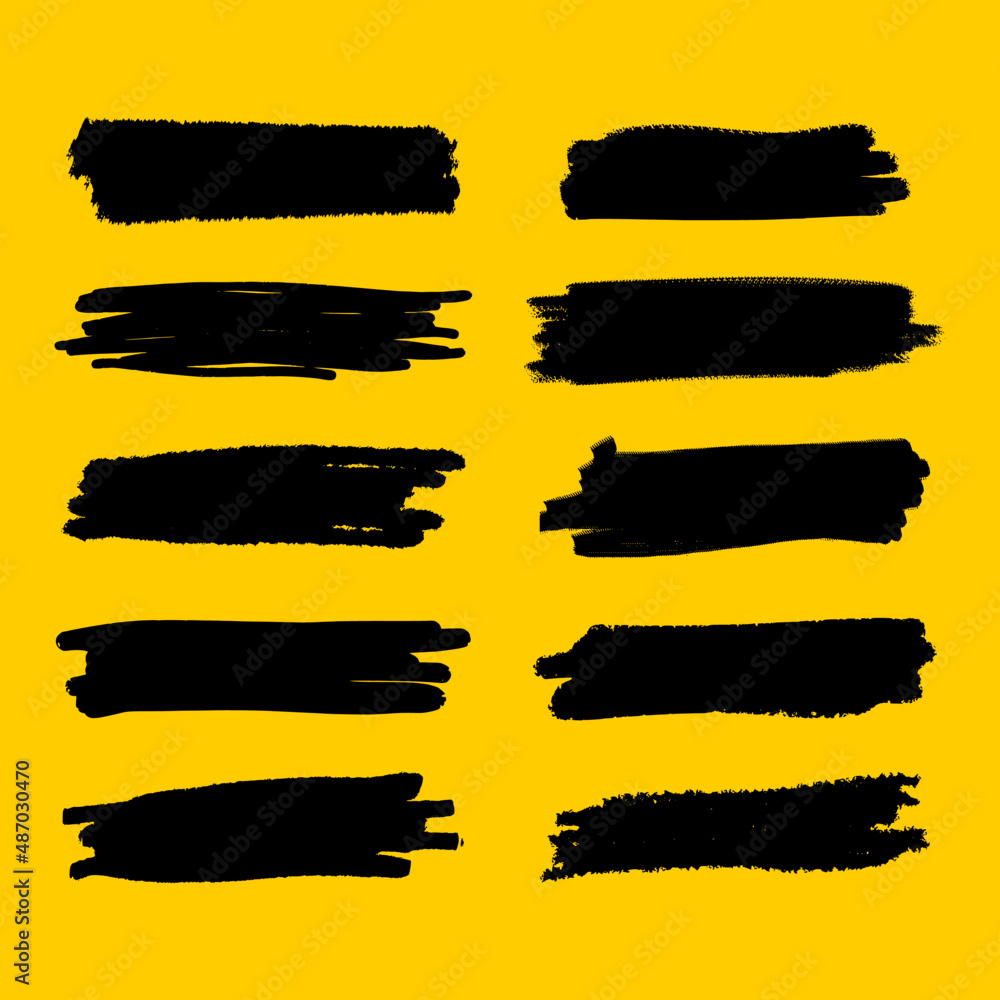 set of brush stroke set of brush stroke
