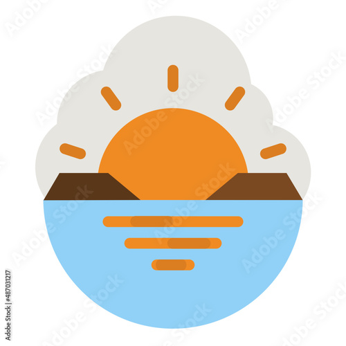 sunset flat icon