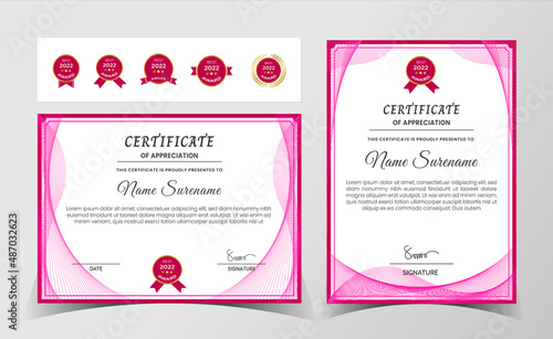 Certificate of appreciation template, with luxury and modern line