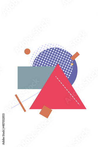 Abstract poster geometric shapes, color very peri cover. Vector