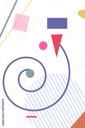 Abstract poster geometric shapes, color very peri cover. Vector
