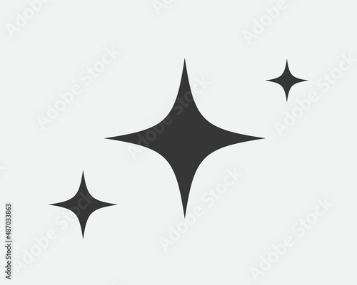 Stars vector icon. Abstract star symbol black and white. Galaxy collection sign.