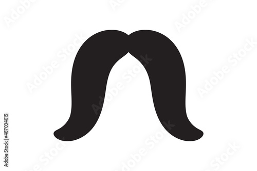 Moustache vector icon. Black retro style mustache. Shave barber vintage man face