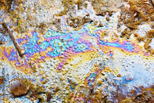 Canvas Print soil contaminated with waste oil products