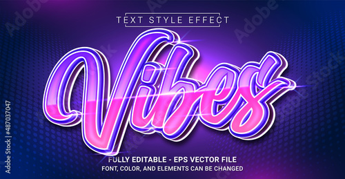 Vibes Text Style Effect. Editable Graphic Text Template.