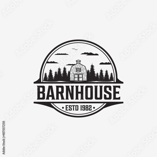 Wallpaper Mural Vintage Barn farmhouse Badge Logo Design Illustration Vector - Barn, Farmhouse, Warehouse logo template Torontodigital.ca