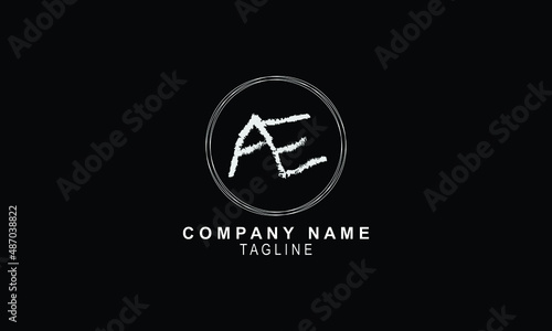 Alphabet letter icon logo AE