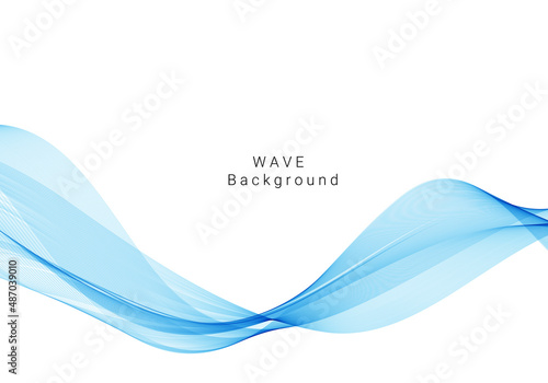 Stylish smooth blue decorative wave design background