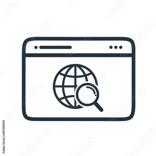 browsing icon line vector.  web browsing internet symbol isolated on a white background.