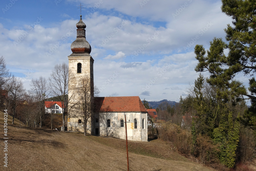 Fotografie St. Bartholomä  in der Ateiermark . Alte Kirche
