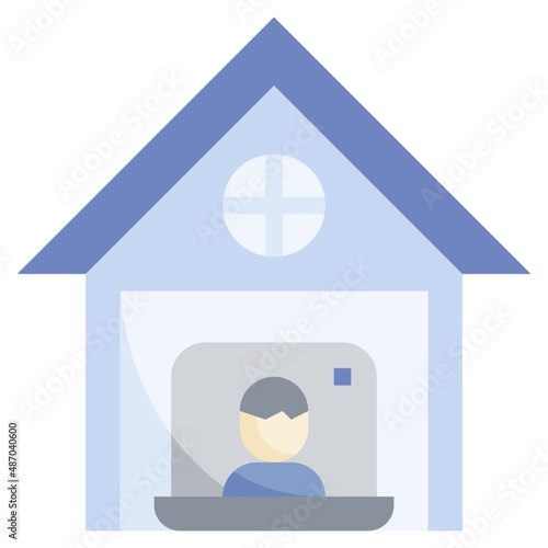 VIDEO CONFERENCE flat icon,linear,outline,graphic,illustration