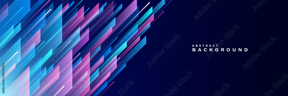 Abstract pink and blue gradient diagonal geometric shapes background. Modern simple horizontal geometric texture creative design. Technology futuristic lines concept