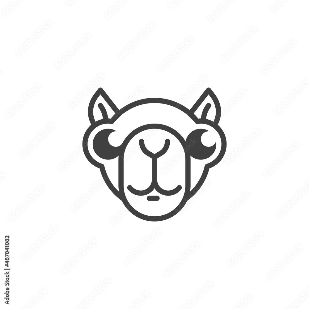Camel face line icon Camel face line icon