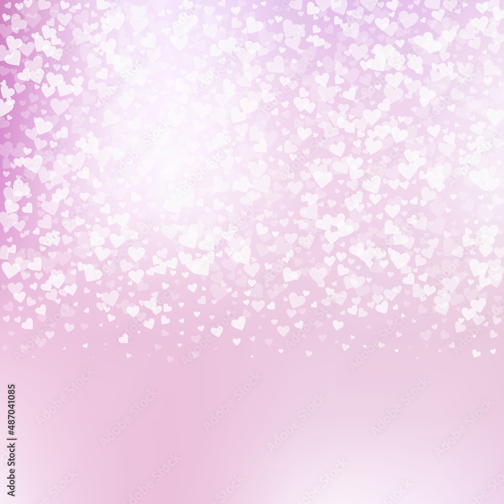 White heart love confettis. Valentine's day gradie White heart love confettis. Valentine's day gradie
