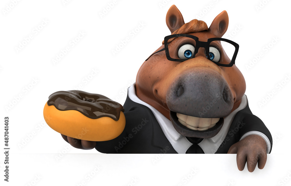 Naklejka premium Fun horse - 3D Illustration